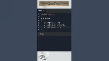 𝐇𝐨𝐰 𝐭𝐨  𝐏𝐫𝐢𝐧𝐭 𝐍𝐚𝐦𝐞, 𝐃𝐚𝐭𝐞 𝐨𝐟 𝐁𝐢𝐫𝐭𝐡 𝐢𝐧 𝐂 | #1program #programming #clanguage #cprogramming #program