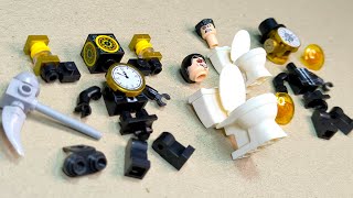 lego skibidi toilet | two skibidi vs clockman hourglass and chief | minifigures lego unofficial