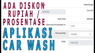 Aplikasi Car Wash - BISA DISCOUNT RP DAN PROSENTASE screenshot 5