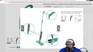 Mop Spray Magico Com Reservatorio Rodo De Limpeza Microfibra Refil