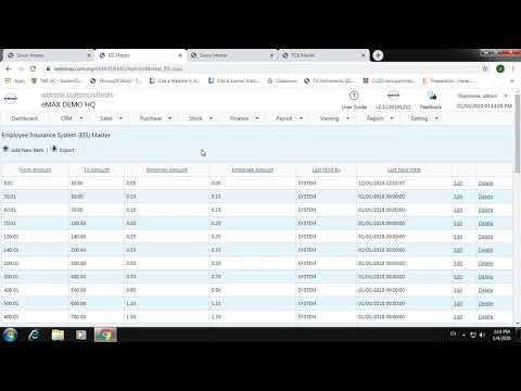 Webmax Tutorial - [SALARY ADMIN] How to configure EIS,SOCSO,PCB table