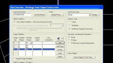 sap2000- زده کړه Staged Construction V14S