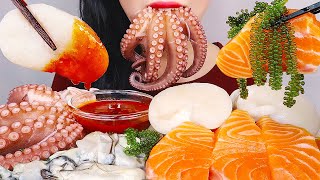 ASMR OCTOPUS, OYSTER, SALMON, SEA GRAPES, SCALLOPS *SEAFOOD MUKBANG* NO TALKING EATING SOUNDS