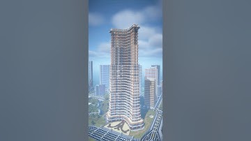 Building a Modern Skyscraper Hotel in Minecraft! #minecraftbuild