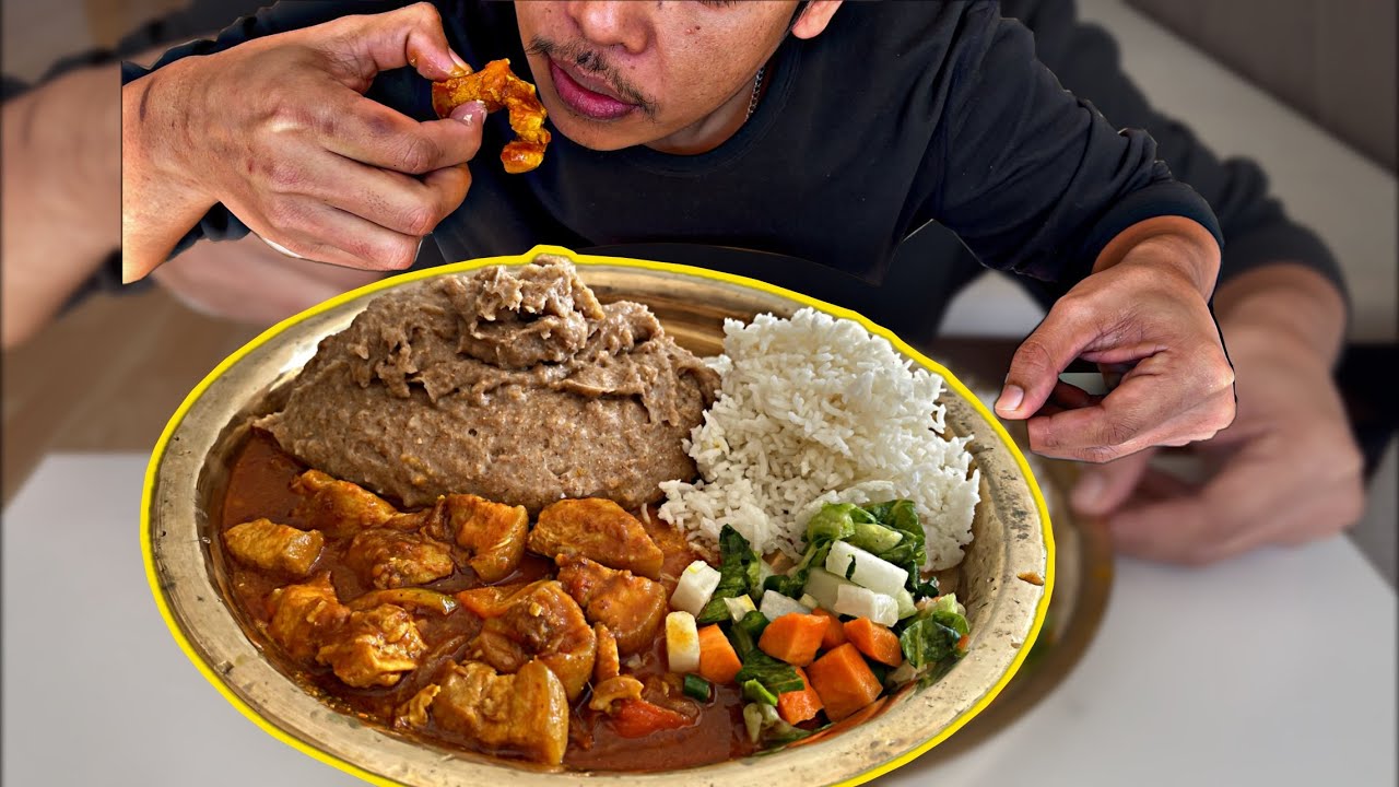 Pork Curry with Veg mix Pickles with Rice | BIG BITE