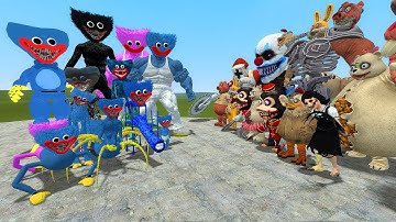 ALL HUGGY WUGGYS POPPY PLAYTIME VS ALL DARK DECEPTION CHAPTERS 1-5 NPCs in Garry
