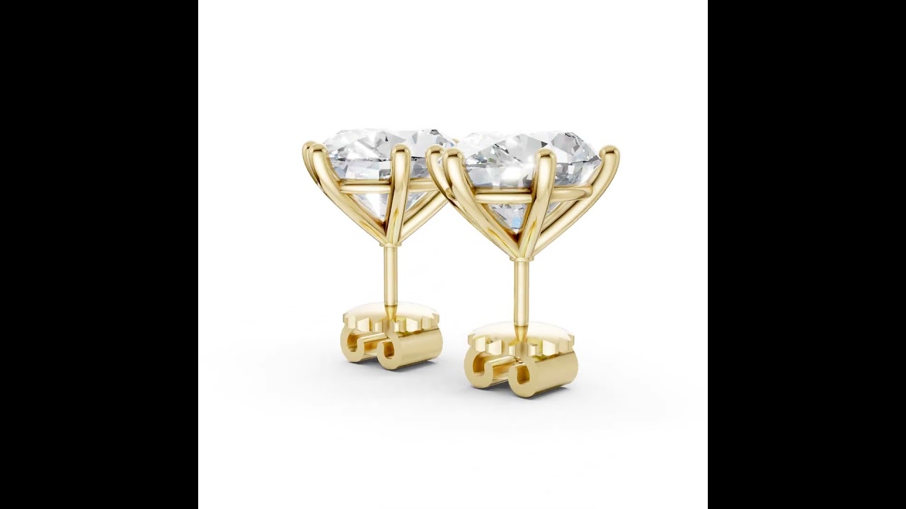Oval Brilliant Cut Diamond Stud Earrings