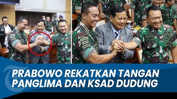 SANG PEREKAT PARA JENDERAL! Prabowo Rekatkan Tangan Panglima Andika dan KSAD Dudung usai Rapat DPR