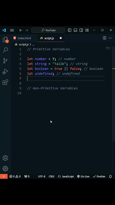 Primitive and Non-Primitive Variables in JavaScript | Talyb - YouTube