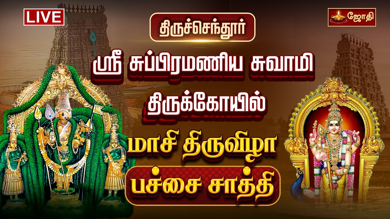 🔴LIVE:திருச்செந்தூர் - ஸ்ரீ சுப்பிரமணியசுவாமி திருக்கோயில் -மாசி திருவிழா|| பச்சை சாத்தி ||Jothitv