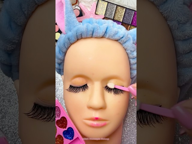 ASMR Mannequin Makeup things Sounds Video Fast No talk Glitter Eyeshadow