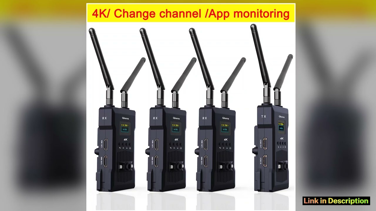 200m 4K Wireless HDMI Extender Dual Display Video Transmitter and Receiver Support Battery