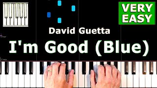 David Guetta - I’m Good (Blue) - Piano Tutorial EASY (beginner)