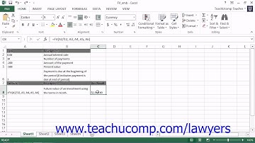 Microsoft Excel 2013 Training for Lawyers: The Fv Function, Tutorial Lesson 40.2