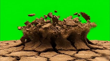 Ground Debris Explosion on Green Screen | Cinematic Soil Burst Animation