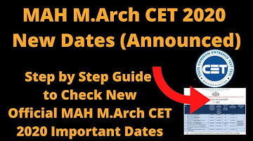 MAH M.Arch CET 2020 New Exam Dates (Out) - How to Check New Officail MAH M.Arch CET Admit Card Dates