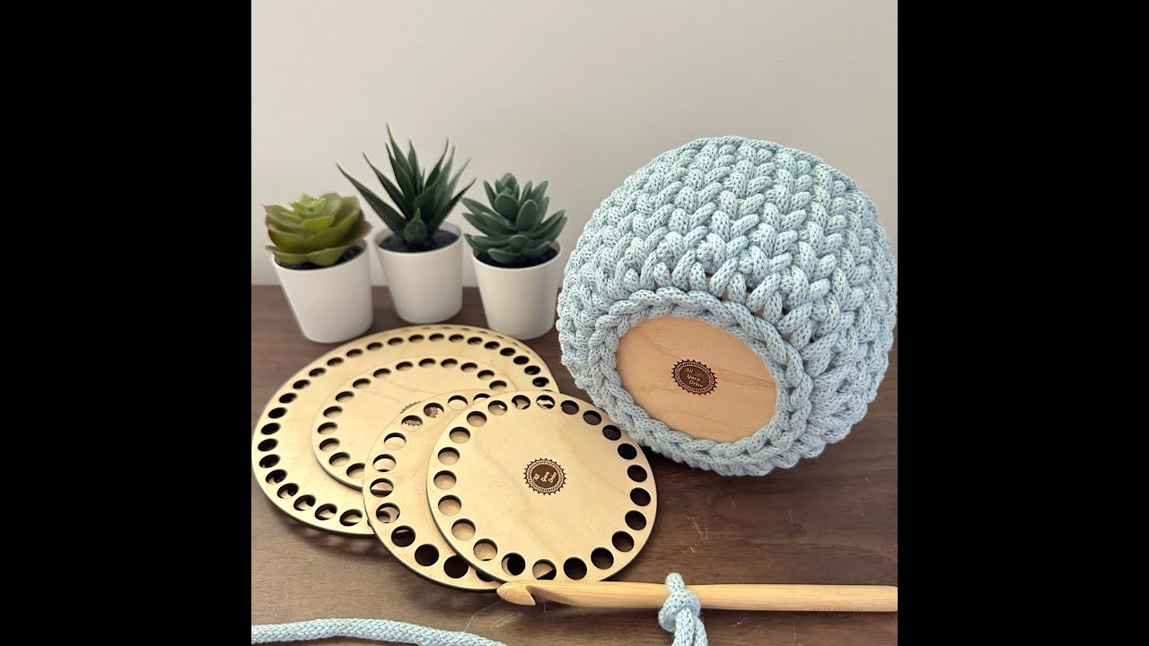 How to start crochet basket with wooden base YouTube