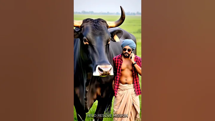 Brave Man Rescues Pregnant Cow! ❤️ #wildliferescue #animals