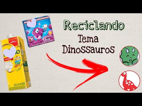 Lembrancinha tema Dinossauro / Reciclando caixa de leite-suco e caixa de gelatina