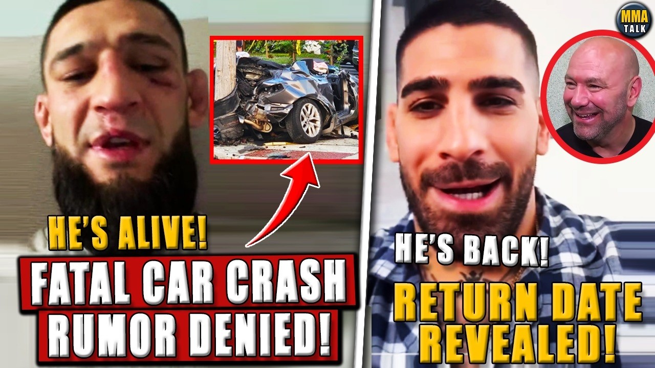 Khamzat Chimaev's F4TAL CAR CR4SH rumor DENIED! Ilia Topuria REVEALS the date for his return! Diaz