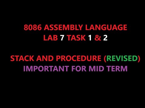 8086 ASSEMBLY LANGUAGE || LAB 7 TASK 1 & 2 - YouTube