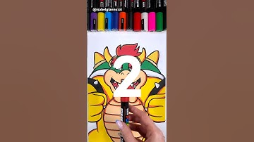 Bowser Drawing Transition Tutorial #shorts