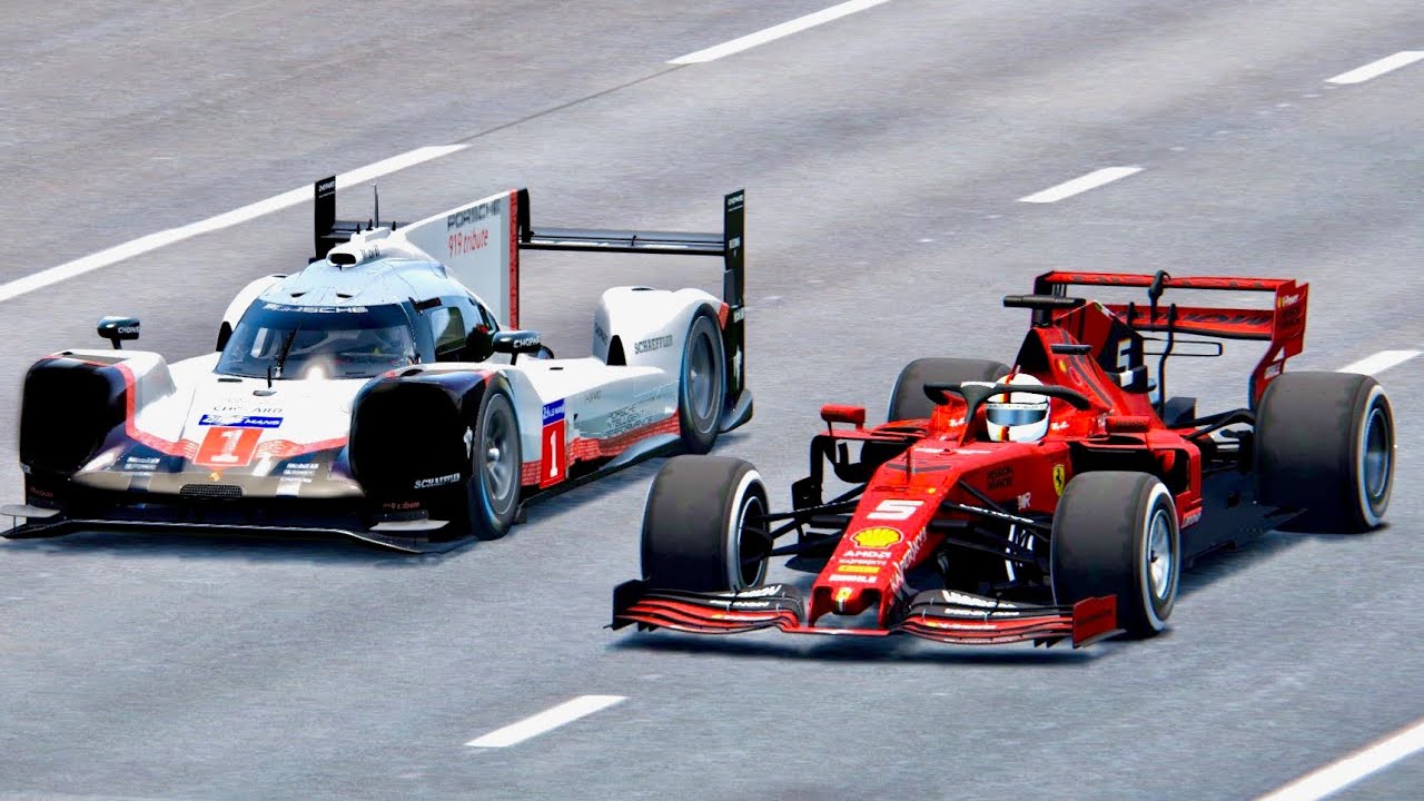 Ferrari F1 2019 vs Porsche 919 EVO - Drag Race