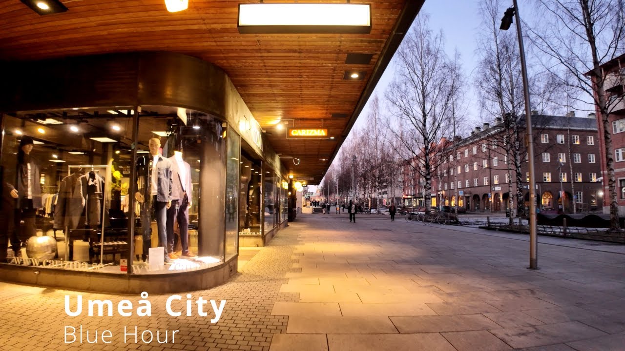 Blue Hour to Night Walk in Umeå | Arctic City After Dark