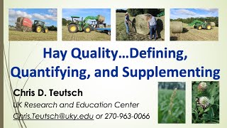 Hay Quality...Defining, Quantifying, and Supplementing: Part 1-Chris Teutsch
