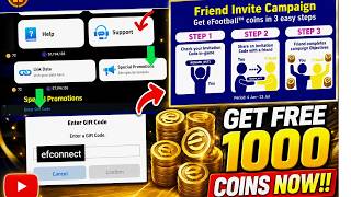 Get 1000 Coins For Free On Efootball  Free Chance Deal Gift Code All Explained