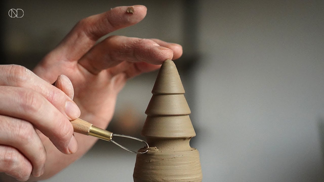 크리스마스트리🎄 캔들홀더 만들기 : Making Pottery Candle Holder on the Wheel   [ONDO STUDIO]