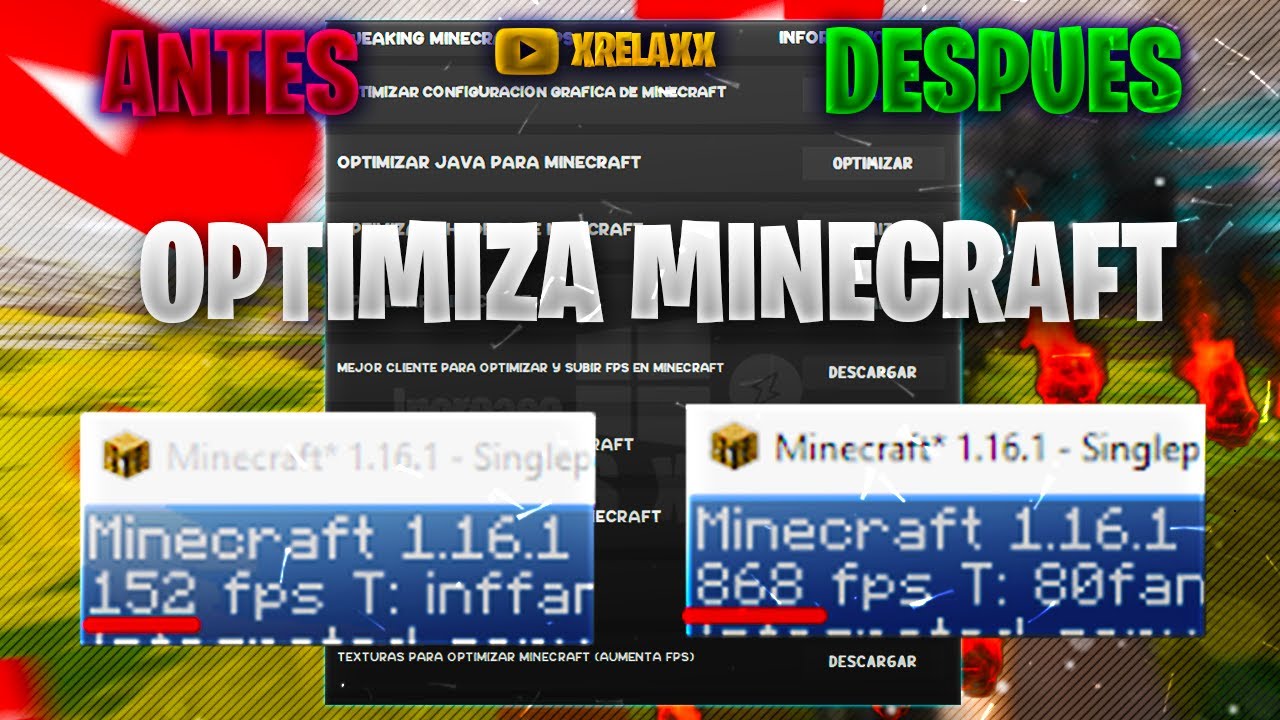 OPTIMIZA MINECRAFT CON ESTE SUPER OPTIMIZADOR / Como AUMENTAR FPS y ...