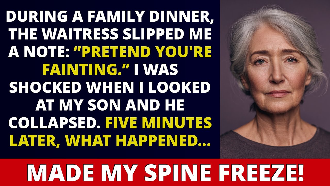 During a Family Dinner, the Waitress Slipped Me a Note: Pretend You're Fainting. I Was Shocked When