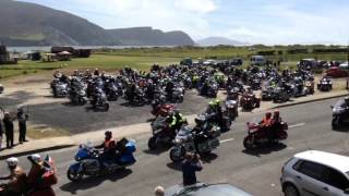 Achill Island just another day. sheep Parade for Biker Gang.