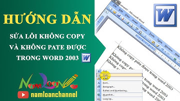 Sửa lỗi không copy và pate được trong Word 2003 | namloan ✅