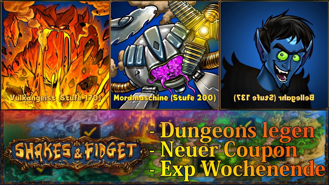 Dungeons legen / Neuer Coupon / Exp Event - sfgame W55 | Shakes & Fidget Gameplay Deutsch