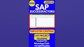 SAP SuccessFactors Employee Central Training Video 14 #sapsuccessfactorstraining #sapsuccessfactors