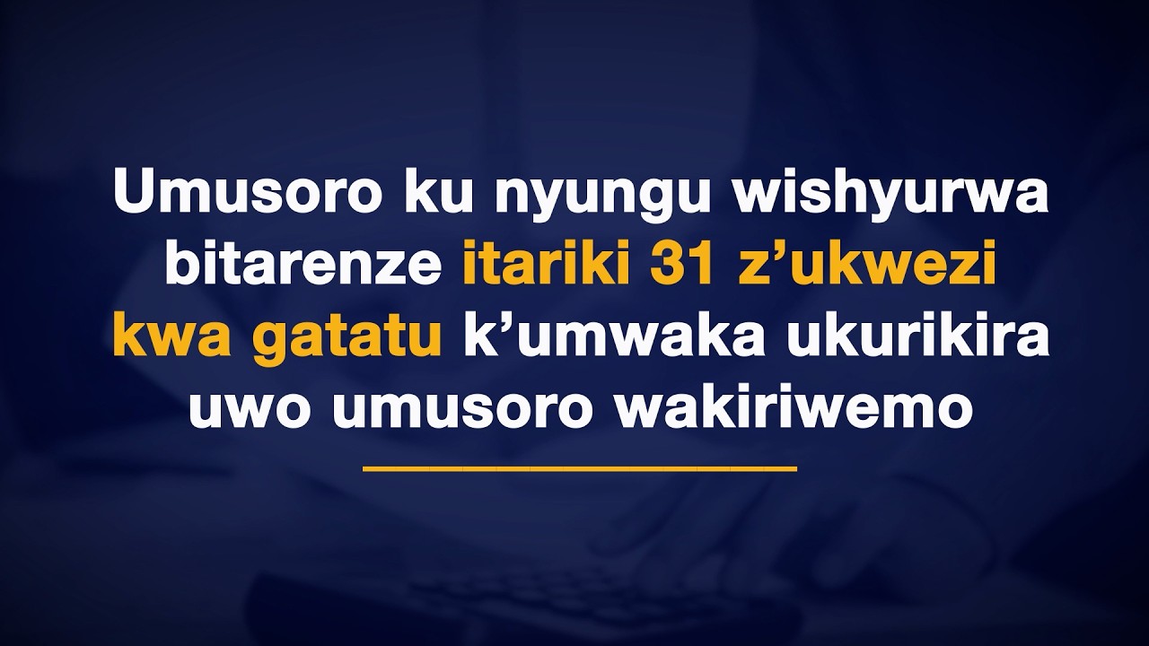 DORE UBUTUMWA BWIHUTIRWA KU MUSORO KU NYUNGU WA 2025