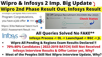Is Infosys Closed Sending Interview Results & Offer Letter? Wipro All Two Phase Exam Result Declared