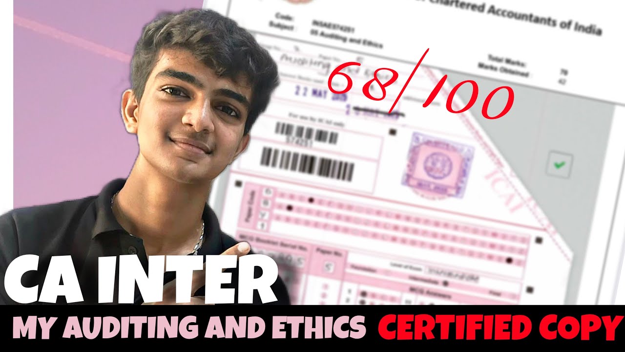 MY AUDIT CERTIFIED COPY | CA INTER | 68/100 