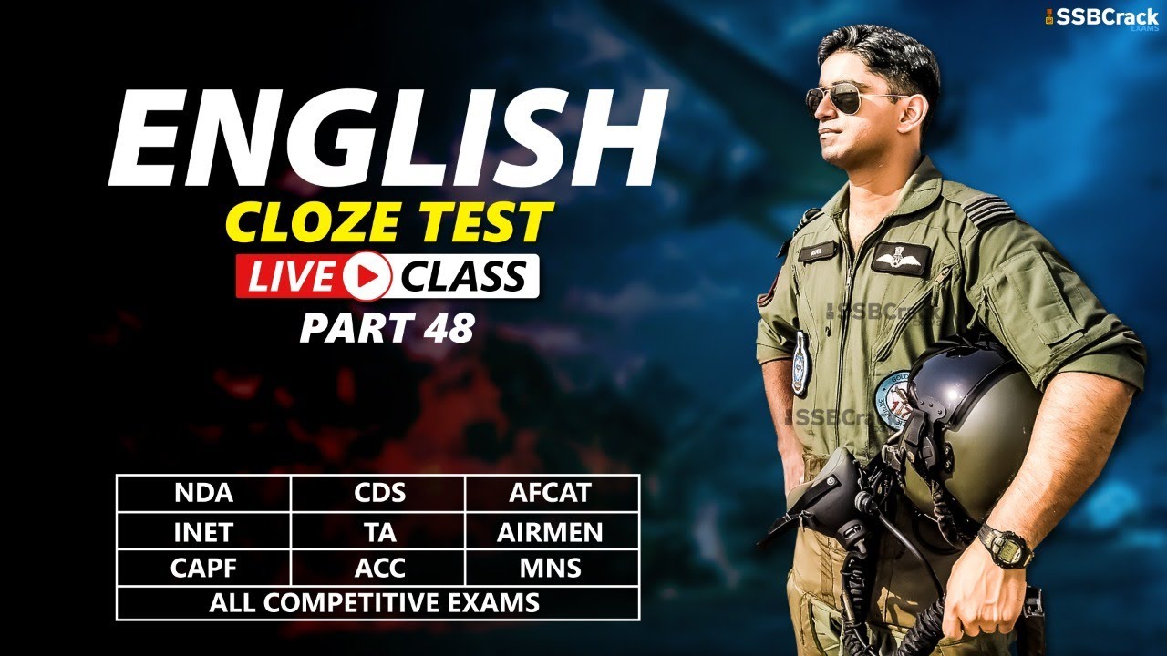 English Live Class | Cloze Test - MCQ | Part 48 | 20 July 2021 - YouTube