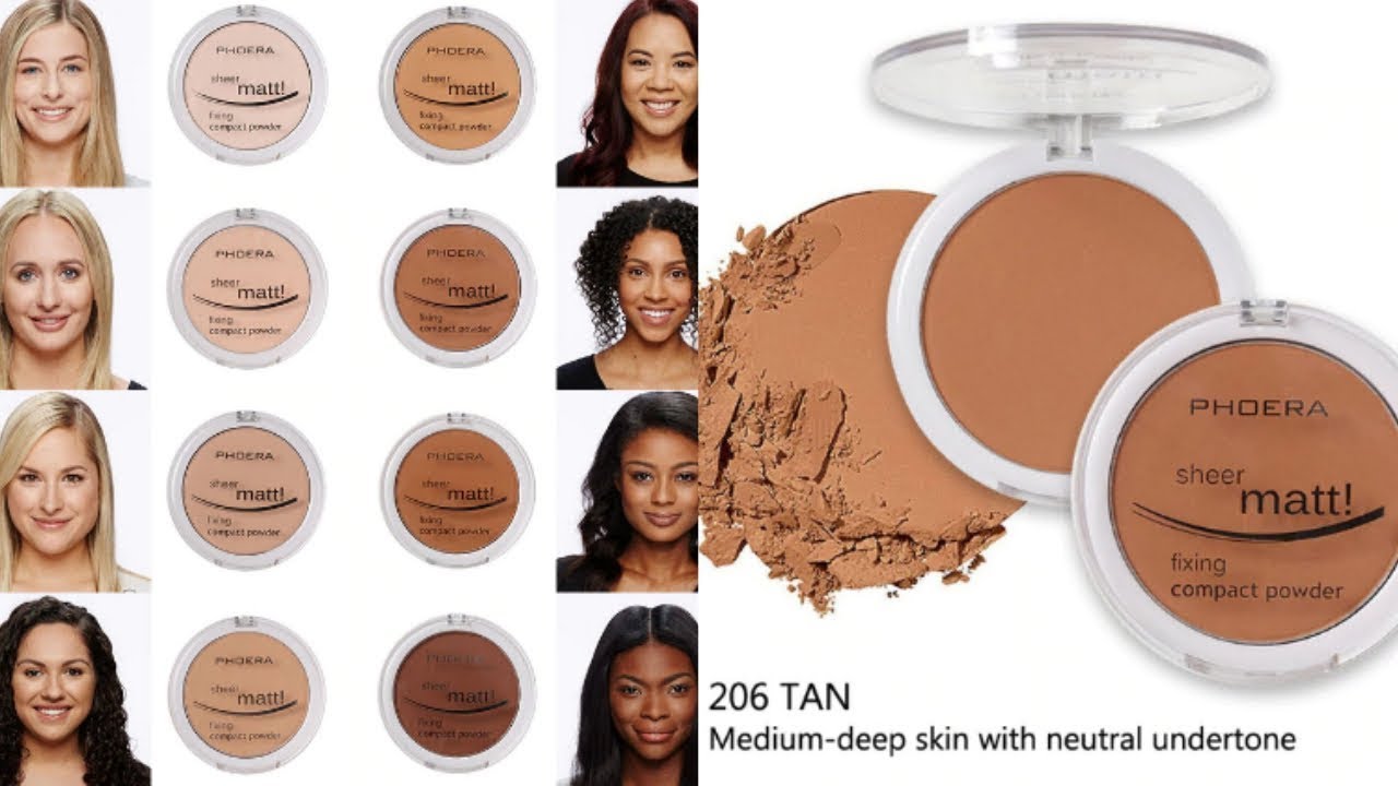 Phoera | Sheer Matte Compact Powder | 206 Tan | Terra Viso