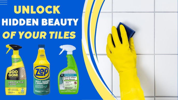 Goo Gone Grout and Tile Cleaner - 28 Ounce - Removes Tough Stains Dirt  Caused by Mold Mildew Soap Scum and Hard Water Staining - Safe on Tile  Ceramic