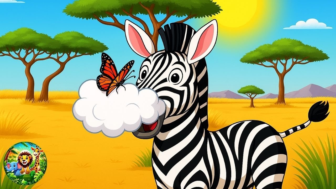 FUNNY ZEBRA SONG 🦓 | Safari Family Nursery Rhyme for Kids