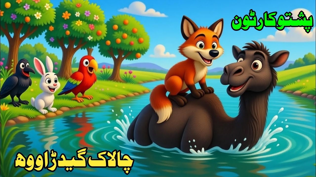 The Clever Jackal and the Camel |  چالاک گیدڑ او وھ | Pashto Cartoon Story