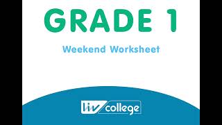 Grade 1 Weekend Worksheet Week 3 Part A