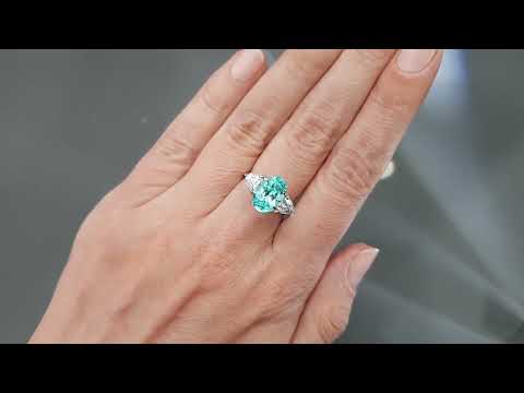 Neon blue Paraiba tourmaline in oval cut 3.00 carats from Mozambique Video  № 4