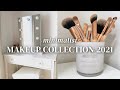 MY MINIMALIST MAKEUP COLLECTION 2021 + DECLUTTERING (vanity tour, makeup storage and makeup brushes)