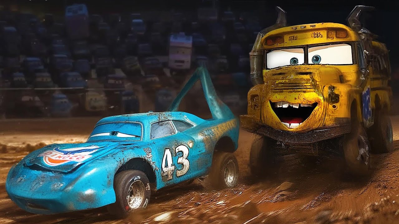 Miss Fritter vs King Dinoco vs Arvy vs Cars! Pixar Cars
