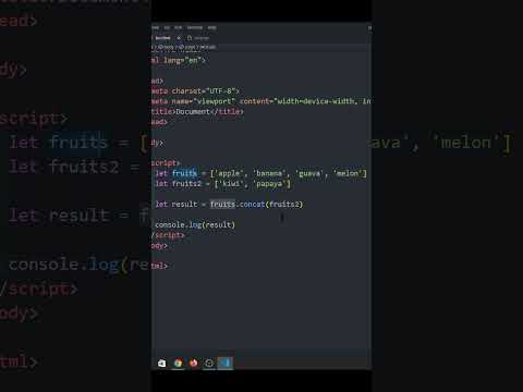 JavaScript Array Concat | Merge Array Data di JavaScript #shorts